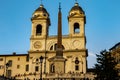 Via Condotti with in background TrinitÃÂ  dei Monti, the famous staircase that overlooks Piazza Di Spagna. Royalty Free Stock Photo